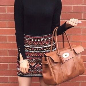 H & M Boho Beaded Embroidered Black & Brown Skirt